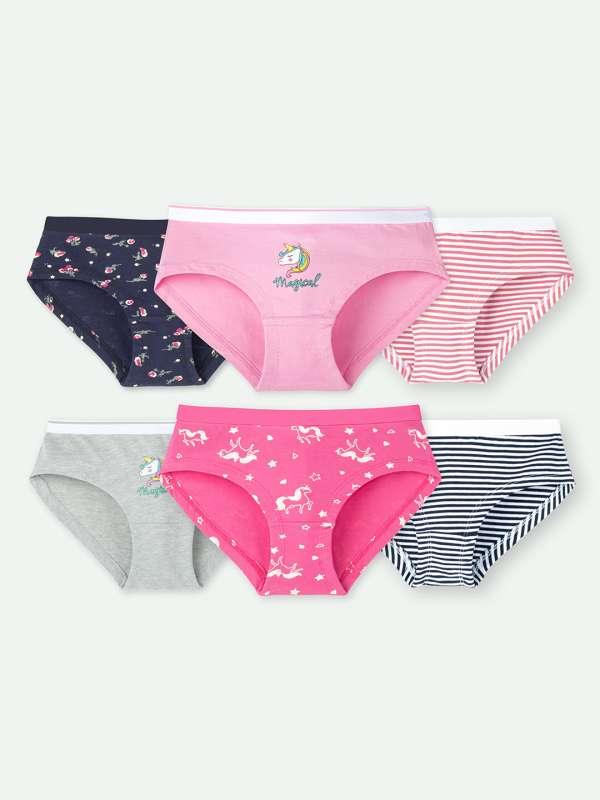 D'chica Set Of 3 Soft Cotton Panties For Tween & Teen - Red White & Pink