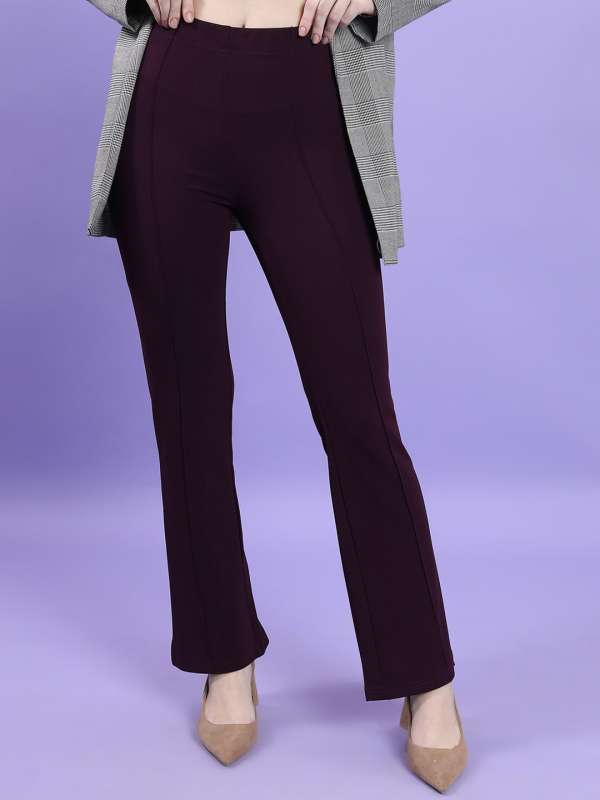 Buy Purple Trousers & Pants for Women by BLISSCLUB Online