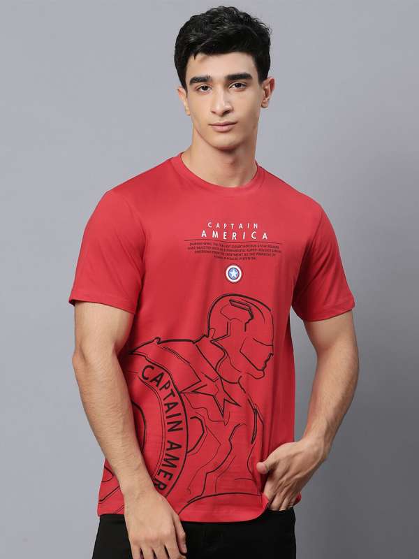 Captain America Red Printed Tshirts Buy Captain America Red Printed Tshirts online in India