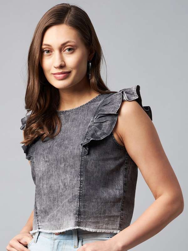 Cotton top design for jeans store