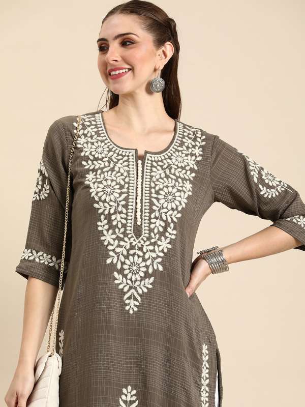 Grey Kurtas Buy Trendy Grey Kurtas Online in India Myntra