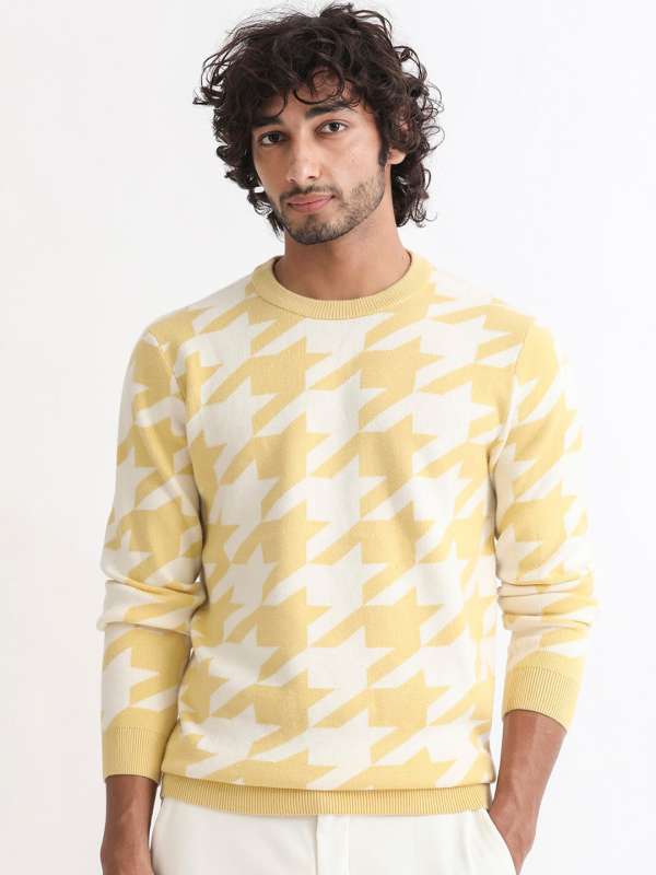 Yellow and grey sweater outlet