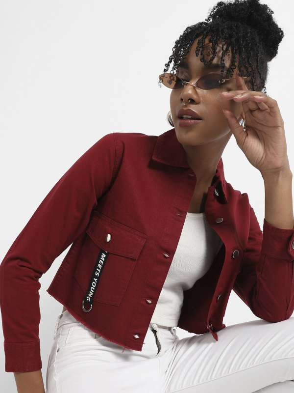 Maroon Jeans Jackets Buy Maroon Jeans Jackets online in India