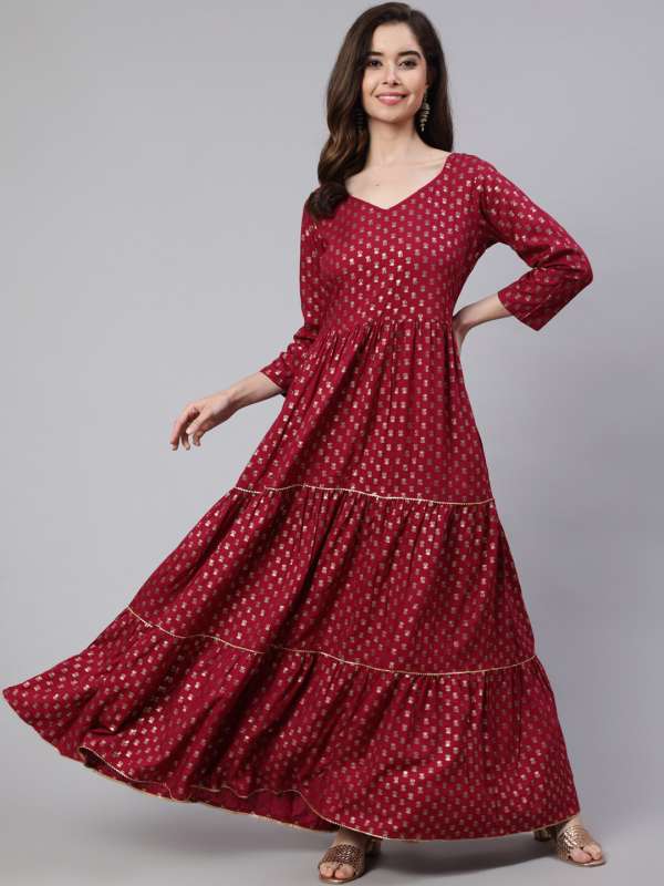 Cotton maxi dress myntra 2025