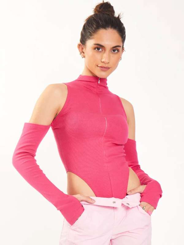 Buy SHAPERX Bodysuit for Women High Stretchy Leotard Top Crew Neck Body  Suit - Sleeveless/Short Sleeve/Long Sleeve Online at desertcartINDIA