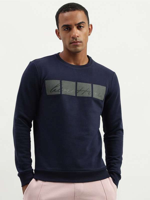 United colors of benetton full sleeve solid men's sweatshirt outlet