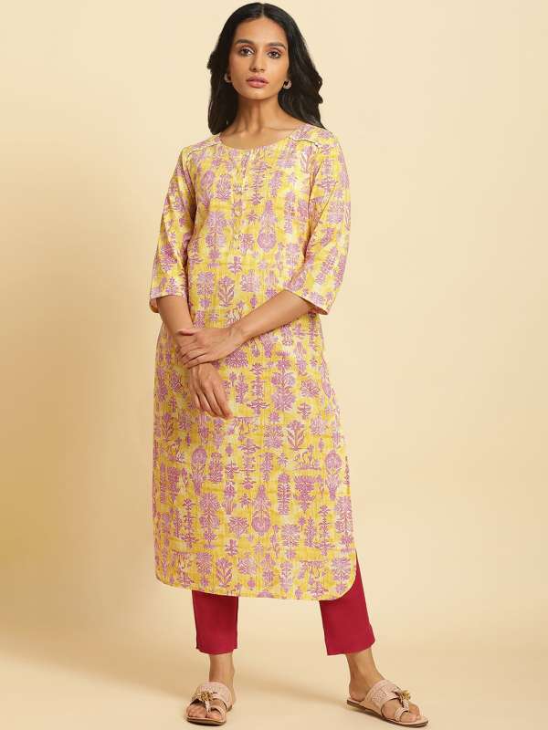 W yellow kurti top