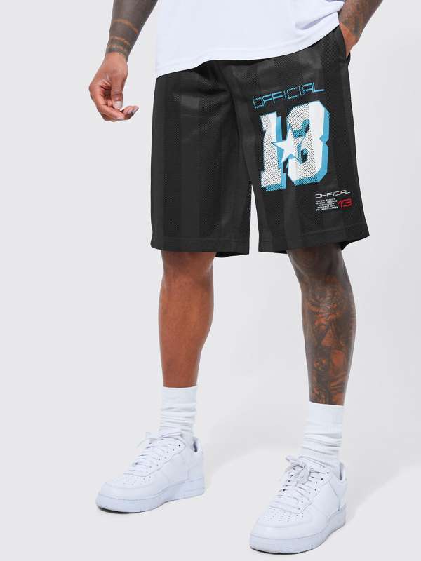 Offcl Basketball Jersey Shorts With Tape | boohooMAN USA