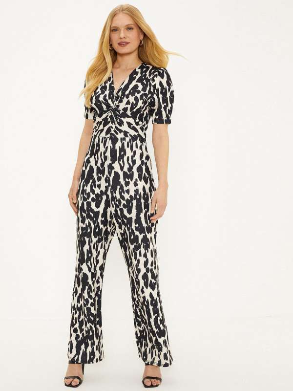 River Island Black Geometric Print Racer Front Jumpsuit Buy