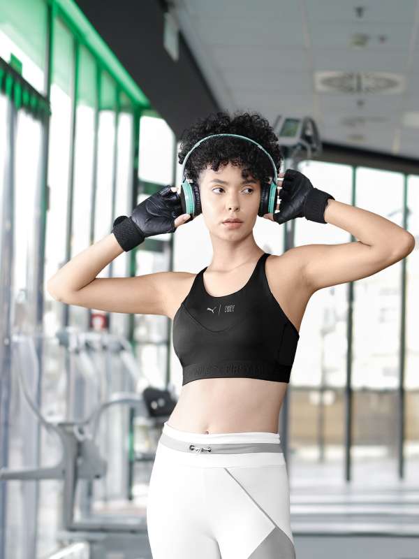 Women's PUMA Elektro Summer Training Sports Bra in Black size M