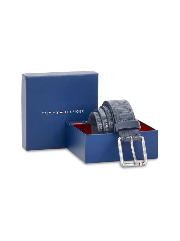 Tommy Hilfiger Arnotts Navy Blue Leather Single Sided Belt 6407455