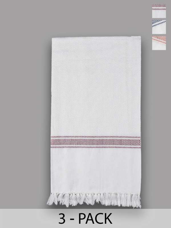 Buy Ramraj Pack Of 3 White Blue Printed Pure Cotton 150GSM Bath Towels Bath Towels for Unisex 24643210 Myntra
