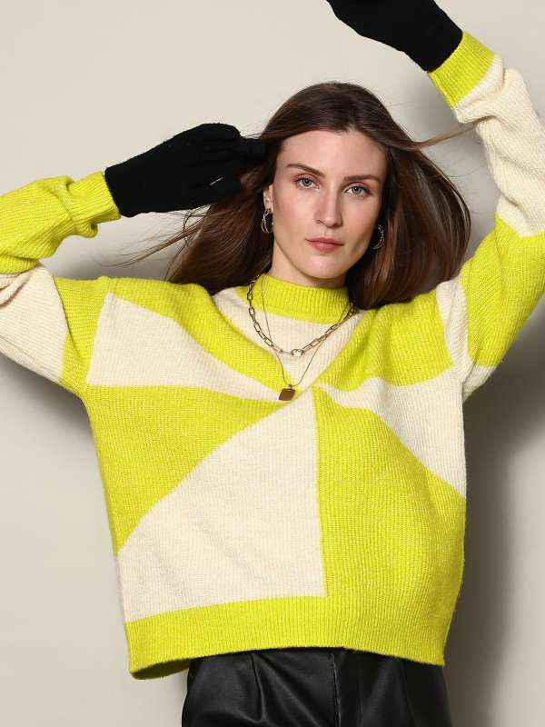 Lime Green Sweaters Buy Lime Green Sweaters online in India