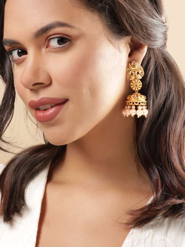 Peacock shop earrings gold