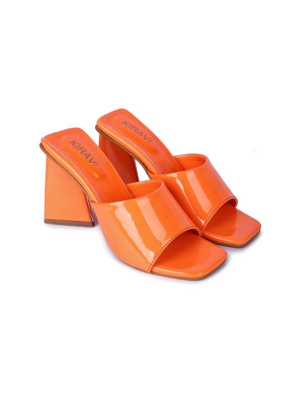 Orange mule heels hot sale