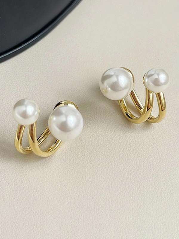 Buy Sterling Silver Pearl Stud Earrings for Women Multiple White Freshwater  cultured Real Pearl Dangle Drop Earrings 240 COMOTO Jewelry Online at  desertcartINDIA
