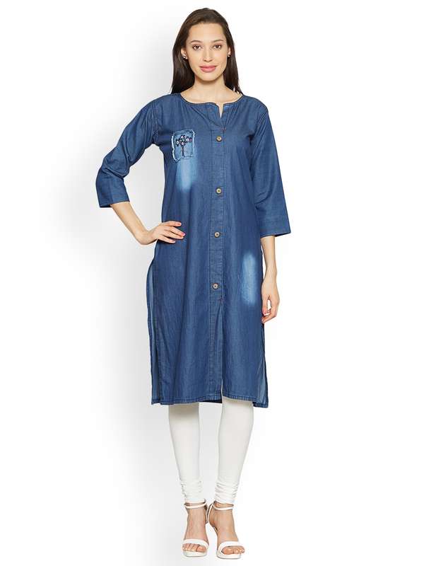 Denim Kurtas Buy Trendy Collection Of Denim Kurta Online Myntra Choose from variety of unique & colourful range of kurta designs for men online at myntra ✯ easy myntra brings you the best of branded kurtas for men, which feature impeccable quality and unlimited style options. denim kurta online