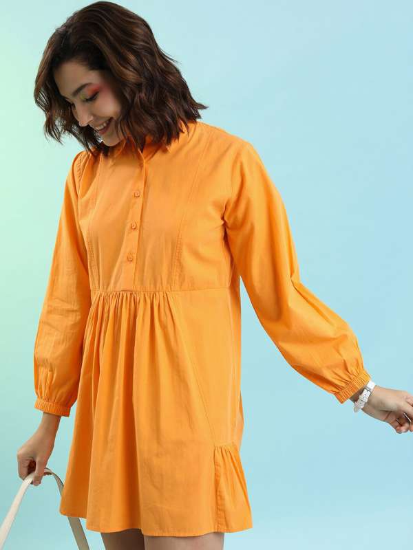 Orange shirt dress on sale