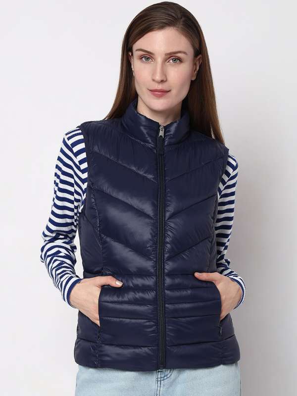 Vero Moda Navy Blue Solid Winter Jackets Buy Vero Moda Navy Blue Solid Winter Jackets online in India