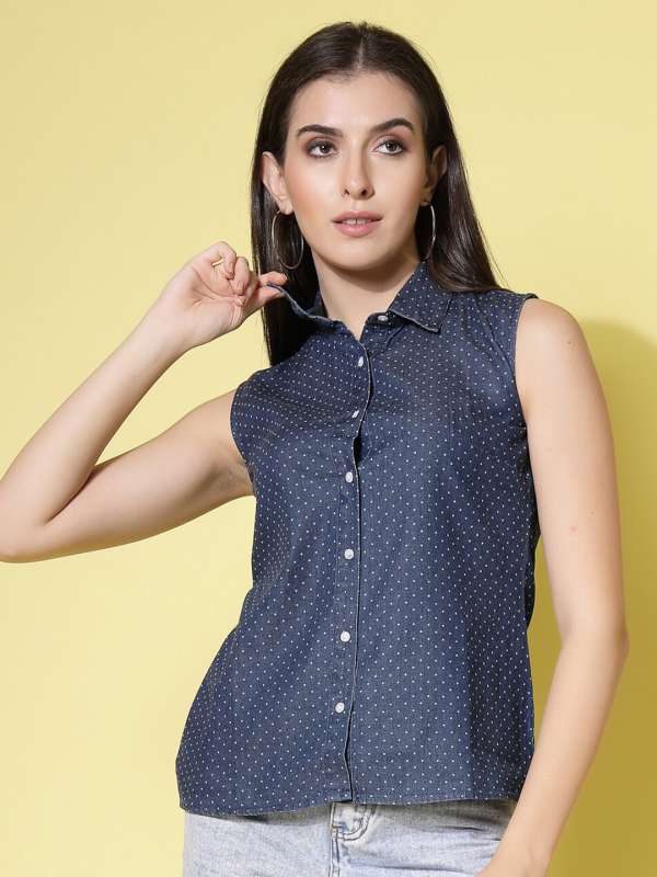Girl denim shirt online best sale