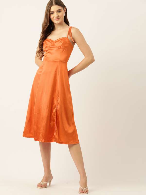 Orange cocktail dresses hot sale