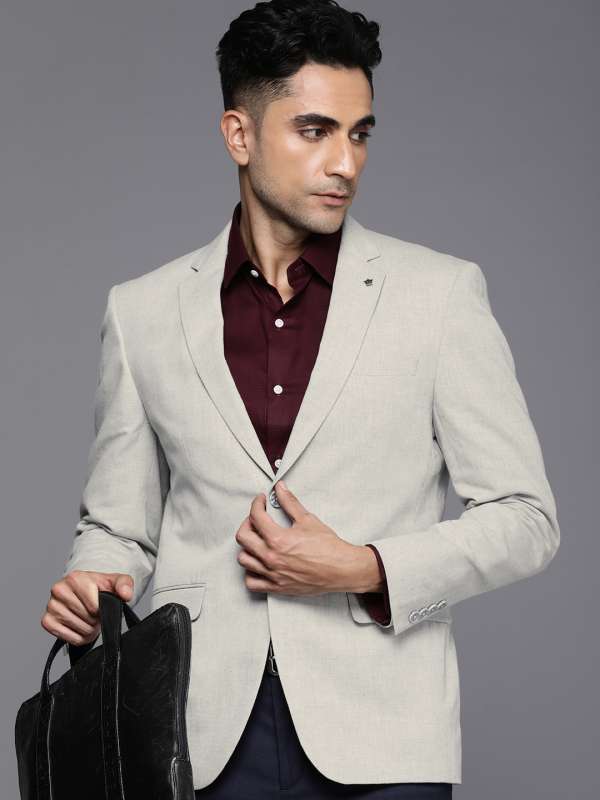 Buy online Grey Wool Casual Blazer from Blazers for Men by