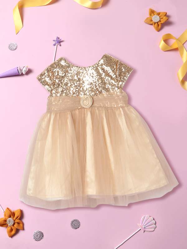 Gold colour dress deals for baby girl