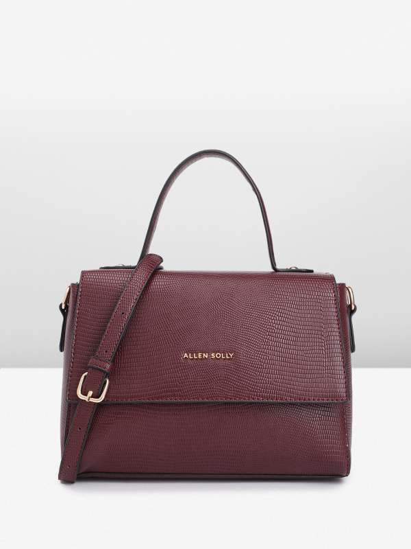 Burgundy colour handbags best sale