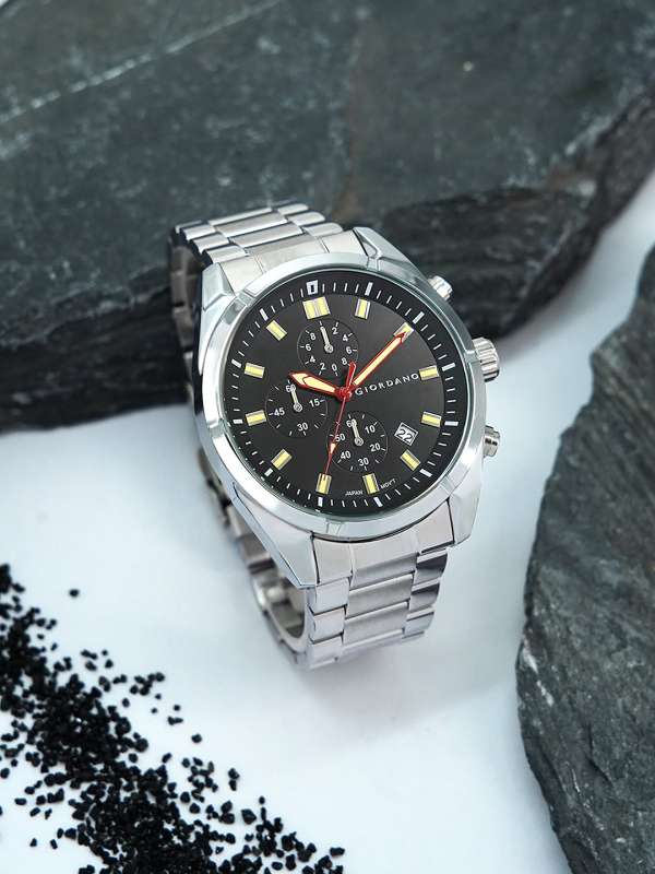 Giordano Black Silver Metal Watch Buy Giordano Black Silver Metal Watch online in India