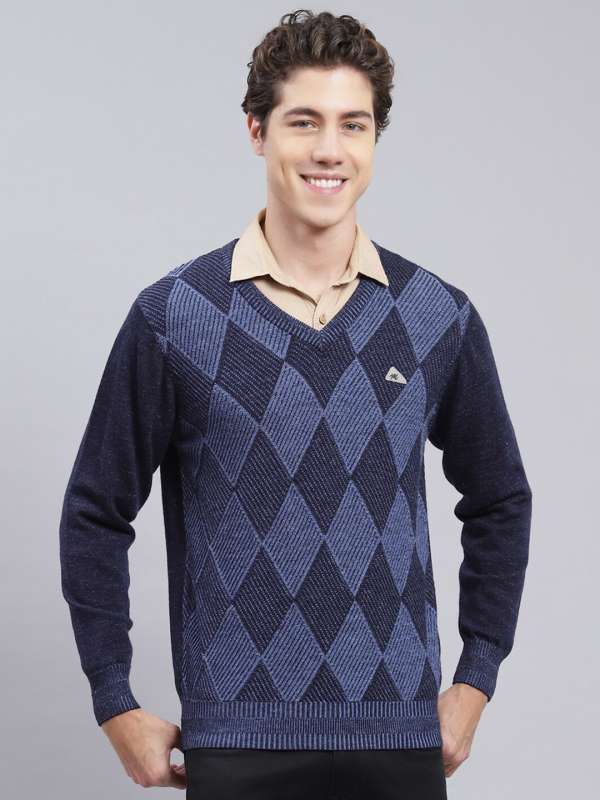 Checkered sweater mens best sale
