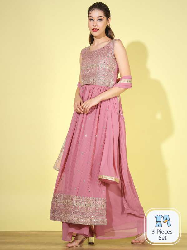 Palazzo kurti hotsell set myntra