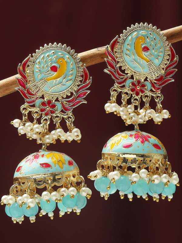 Sky blue earrings online best sale