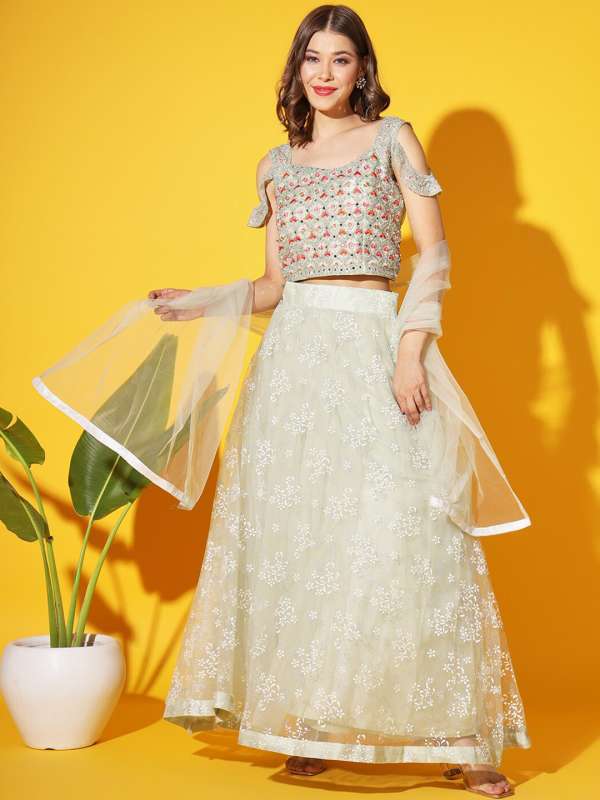 White Chhabra 555 Watches Lehenga Choli Buy White Chhabra 555