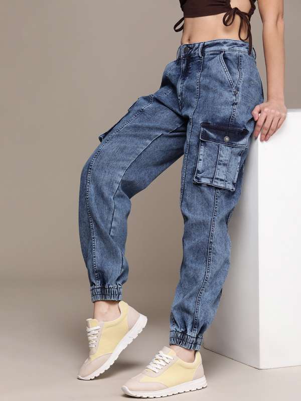 Joggers jeans for womens myntra sale