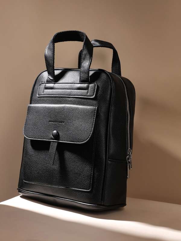 Black pu backpack shop