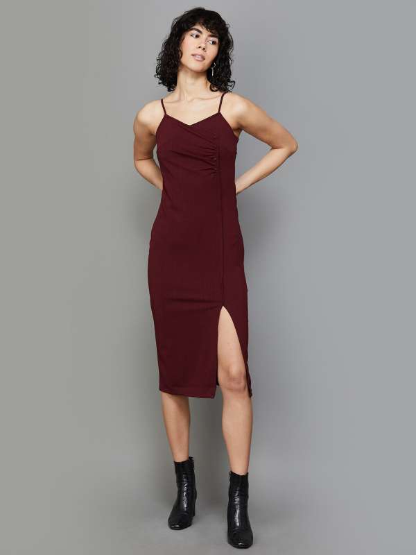 Maroon Women Dresses Ginger Buy Maroon Women Dresses Ginger online in India