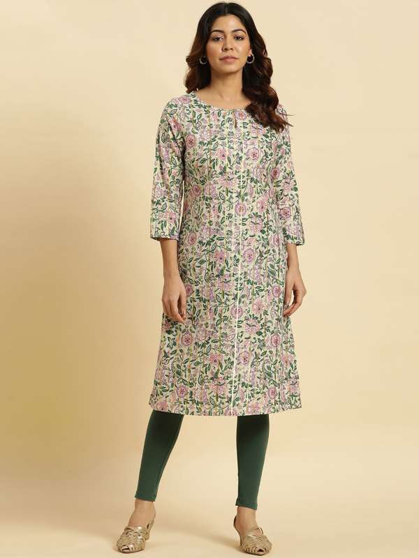 W women printed straight kurta clearance