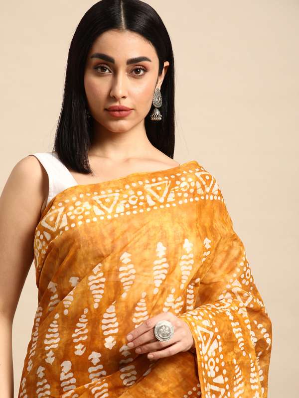 Batik Sarees Buy Batik Print Sarees Online at Best Price Myntra