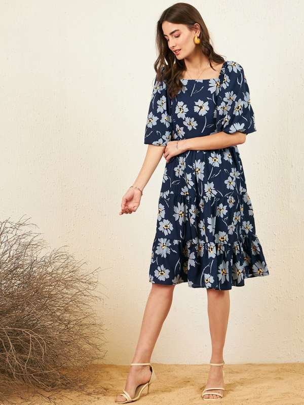 Knee length one cheap piece dress myntra