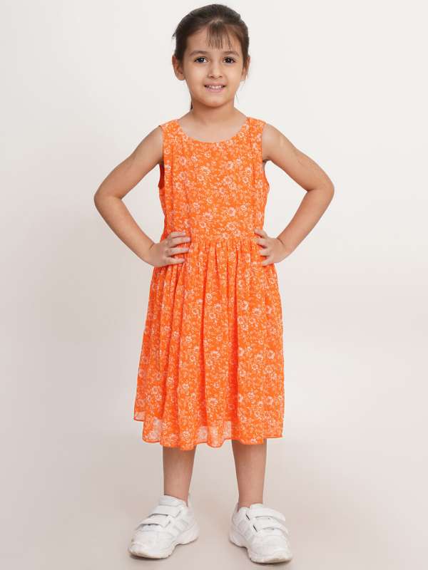 Orange colour dress for hot sale girl