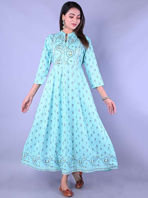 Chinese collar frock on sale