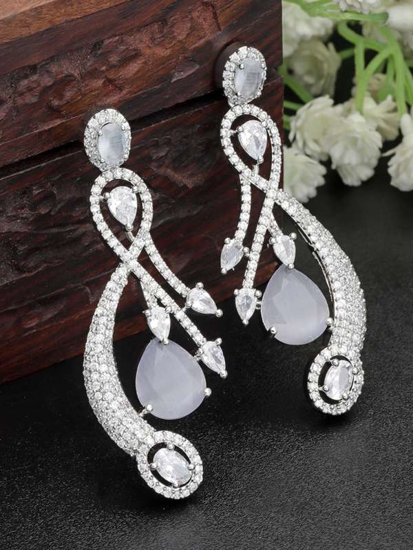 Grey Earrings Buy Trendy Grey Earrings Online in India Myntra