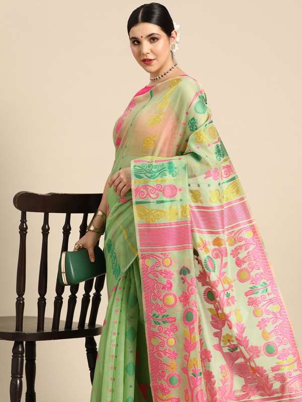 Myntra dhakai sales jamdani saree