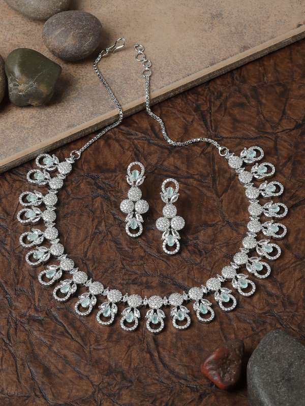 American Diamond Earrings Jewellery Set Buy American Diamond Earrings Jewellery Set online in India