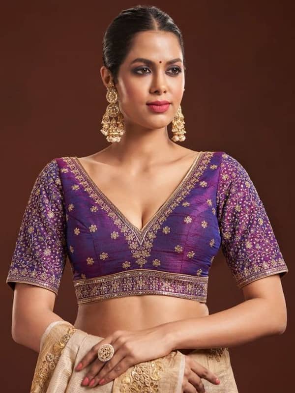 10 Latest Indo Western Style Blouse Ideas for Saree!