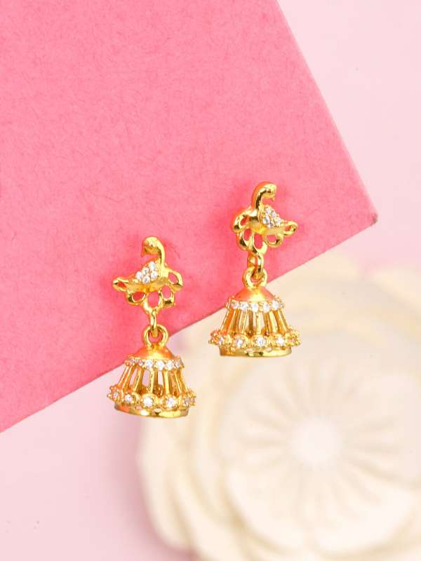 Simple jhumka cheap designs in gold