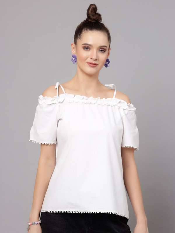 White cotton new arrivals bardot top