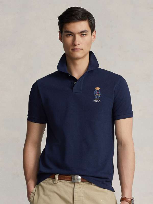 Polo Ralph Lauren Navy Blue Solid Collar T Shirt 9225265.htm Buy