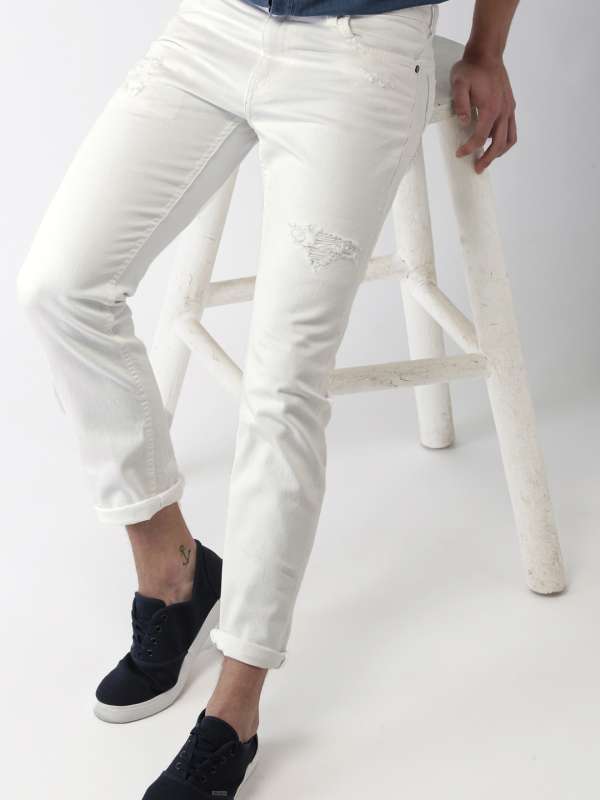 white jeans myntra