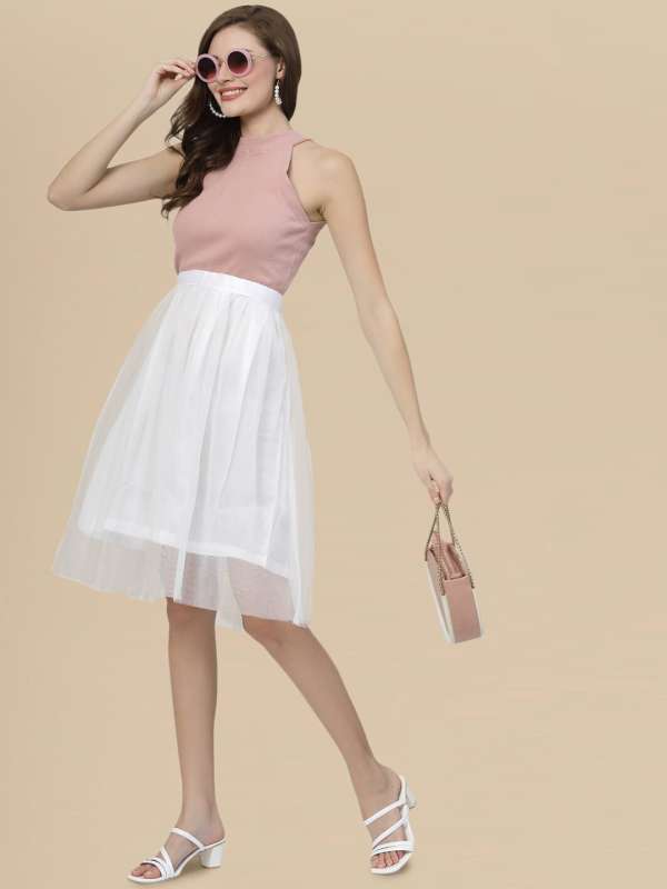 Knee length hotsell skirts myntra